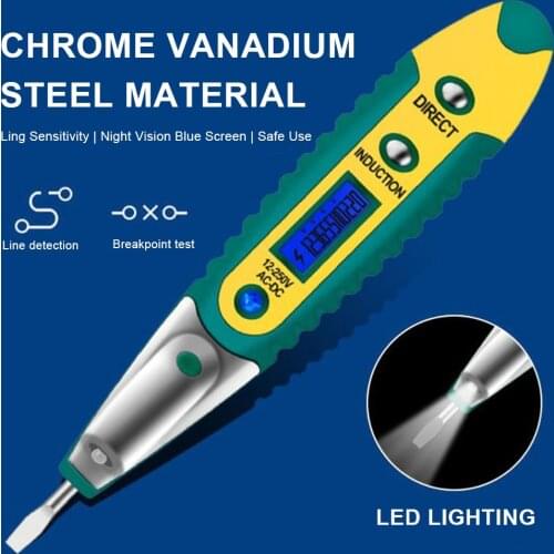 AC/DC 12~250V Non-Contact LCD Electric Test Pencil Voltage Electrical Screwdriver Display Voltage Detector Test Pen Electrician