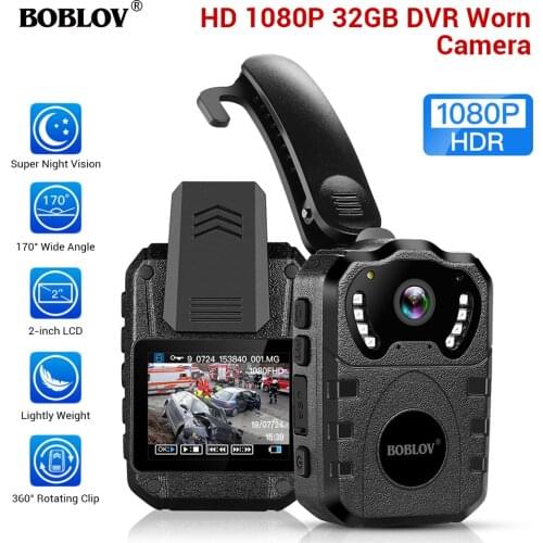BOBLOV Mini Body Camera Full HD 1080P Police Camera Digital Video Recording Camcorder Micro Camera Wide Angle Small Camera
