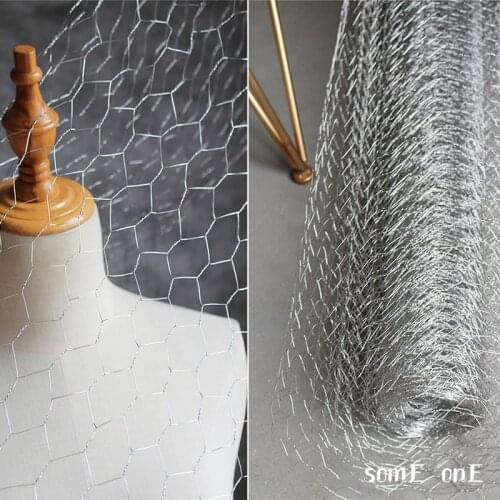 Hollow-out Metal Mesh Fabric Silver Fold at will DIY Background Props Art Shape Doll Cake Flower Wedding Decor Designer Fabric