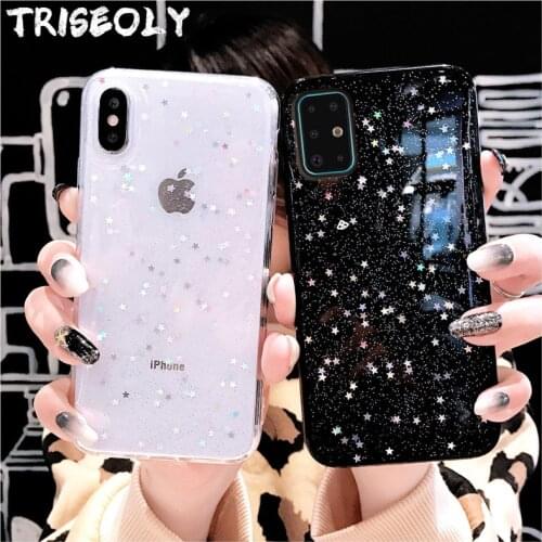 Glitter Starry Sequins Case For Samsung Galaxy A51 A71 A81 A91 A50 A70 A30S A70S A10S A20E M30S M20 M10 A80 A90 A60 Clear Cover