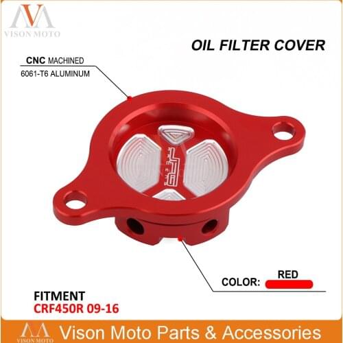 CNC Billet Aluminum Oil Filter Cap Cover For Honda CRF450R CRF 450R 2009 2010 2011 2012 2013 2014 2015 2016