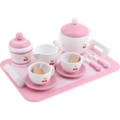 Kids Children Pretend Play Tea Set Pink Playset Early Educational Gifts