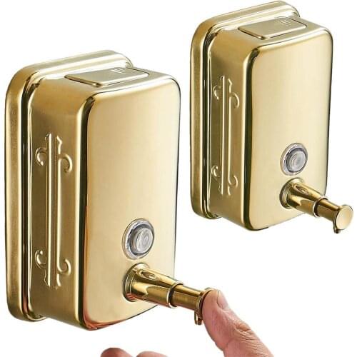 Soap Dispenser Wall mounted Gold bathroom Hand Liquid Soap Dispenser/kitchen soap dispenser 304 Stainless Steel Shampoo bottles