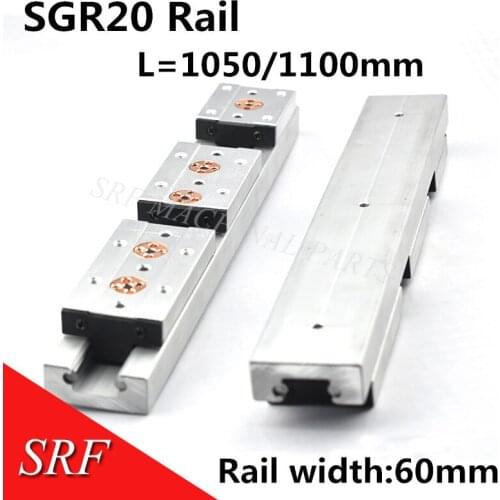 Double Axis Roller linear-guide SGR20 L=1050/1100mm SGB20 slide block optical axis photography track woodworking machinery