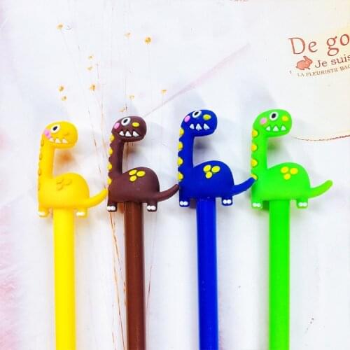 Ellen Brook 1 Pcs Gel Pens Korean Cartoon Creative Dinosaur Neutral Pen Student Writing Office Stationery Black Signature Pen