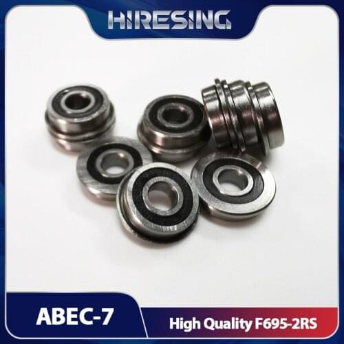 10Pcs F695-2RS 5*13*4 mm ABEC 7 Flanged Miniature Ball Bearings F695RS For VORON Mobius 2/3 3D Print