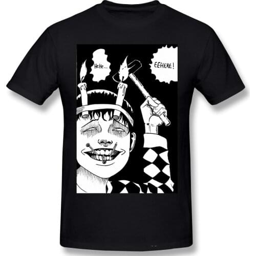 Junji Ito Souichi Tsujii T-Shirt Men Birthday Gifts Short Sleeves Funny Tees O-Neck Cotton Junji Ito Uzumaki Tshirt Anime