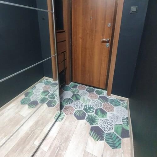 Geometric Door Mat Carpet Hallway Porch Living Room Mat Home Entrance Door Mat Silk Loop Anti-slip Dustproof Custom Mat Carpet