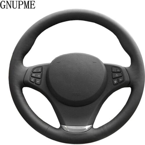 GNUPME DIY Artificial Leather Black Car Steering Wheel Cover for BMW E83 X3 2003-2012 E53 X5 2004-2008 Car Interior accessories