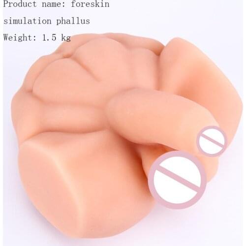 Adult sex toys half-length mold 1.5KG foreskin male love toy entity mold famous device female masturbation sex toy
