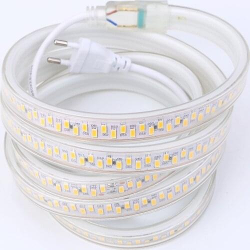 IP67 Waterproof AC 220V LED Strip Light SMD 5730 5630 180LEDs/m Super bright Flexible Light Tape for Indoor Outdoor Lighting