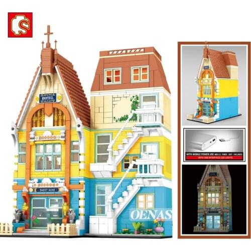 Sembo MOC Home City Creative DIY Modular House Apartment Architecture Large Model Building Blocks Kid Toy For Children Boys Gift
