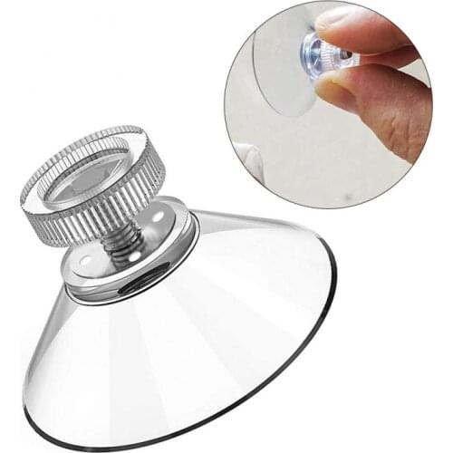10Pcs Sucker Cup Suction Hook Plastic Sucker Pad Holder 40Mm Silicone Round Strong Transparent with Knurled Nut for Hanging