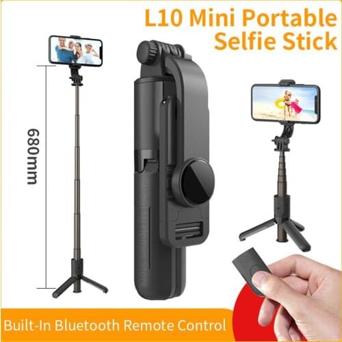 L10 Mini Portable Wireless Bluetooth Selfie Stick Monopod Tripod For Smartphone Suitable Huawei Xiaomi Gimbal
