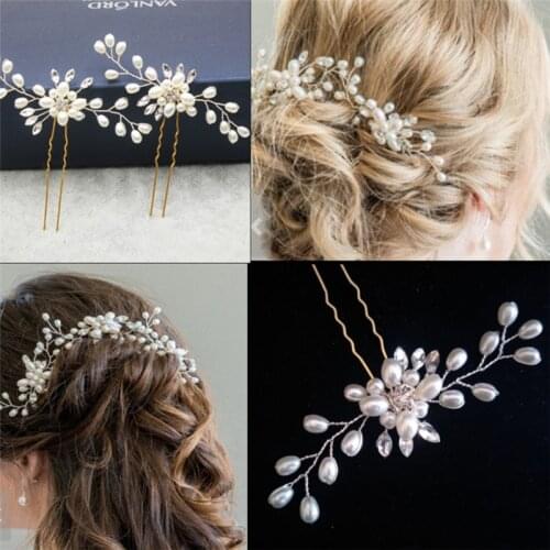 Hot style Woman headdress Europe and the United States. Hand-made pearl crystal flower hairpin Bride Wedding Hair Jewelry