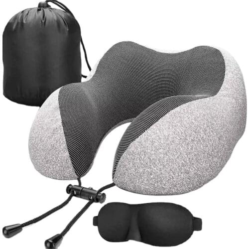 Low MOQ Office Napping Sleep Foldable Roll U Shaped Memory Foam Neck Pillows
