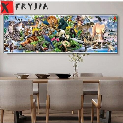Full Square round Diamond Painting Zoo Diy Diamond Embroidery Animal Diamond Art Wall Mosaic Cross Stitch Poster Home Decor