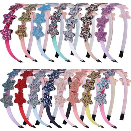 12 Pcs Cute Sweet Color Star Sequin Headband Headdress Casual Decoration Hair Accessories Party Festival Children Adult Girls