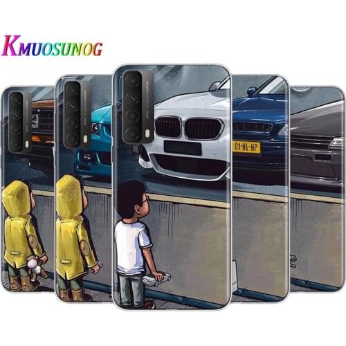 Transparent Cover Cute little boy car For Huaeri Y9S Y9A Y9 Y8P Y8S Y7 Y7A Y7P Y6P Y6S Y6 Y5P Y5 Pro Phone Case