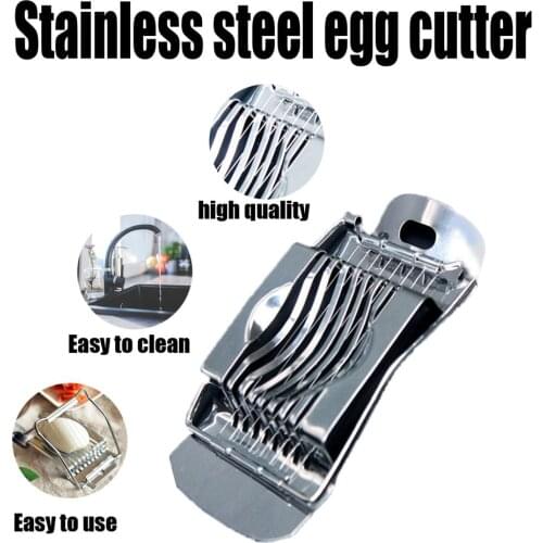 Silver Color Easy to Use and Clean Stainless Steel Boiled Egg Slicer Section Cutter Mushroom Tomato Cutter Kitchen Novelty Tool
