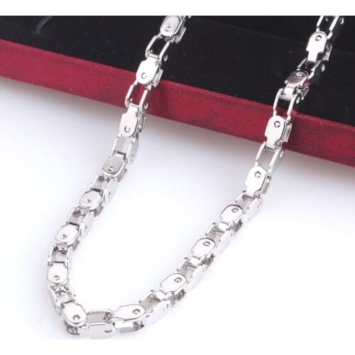 Width 5mm length 55cm silver color Square chains 316L Stainless steel Necklace for men women jewelry wholesale