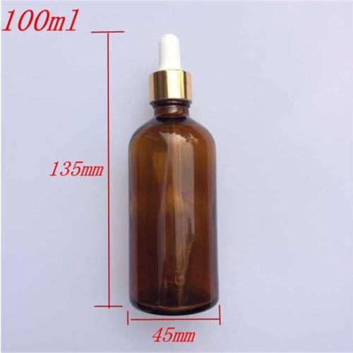 45x135 mm 100ml Glass Dropper Bottles With Pipette Cap DIY Empty Brown Essential Oil Bottles Liquid Vials Jars 10 pcs