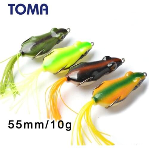 TOMA 1pcs Frog Insect Fishing Lure Snakehead 55mm 60mm Plastic Artificial Soft Bait Frog Lures Topwater Fishing Tackle