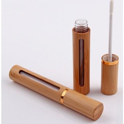 Lilipgloss tube empty 5ml /6ml Bamboo lipgloss tube cosmetic packaging lip gloss wholesale