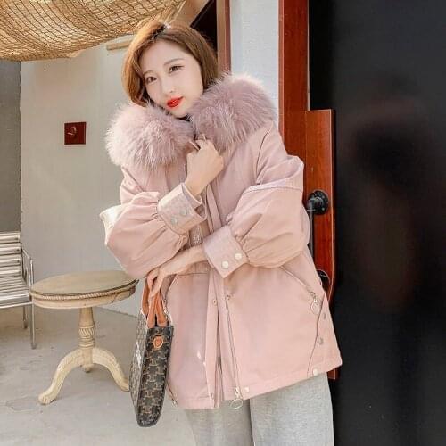 Winter Jacket Women Large Natural Fox Fur Collar Wool Liner Detachable Coat Hooded Thick Parkas Warm Snow Outerwear X789