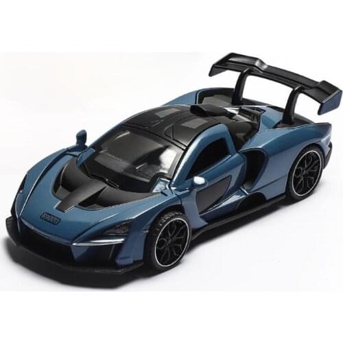 Toy Car Model 1: 32 New McLaren Senna Alloy Sports Car Metal Car Model Sound And Light Pull Back Childrens Toy Car Gift