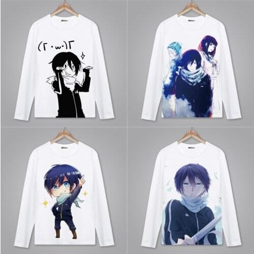 1pcs Cartoon Anime Noragami YATO Printed Unisex Spring Autumn Long Sleeve T-shirt Daily Outdoor Costume Women Men Gift