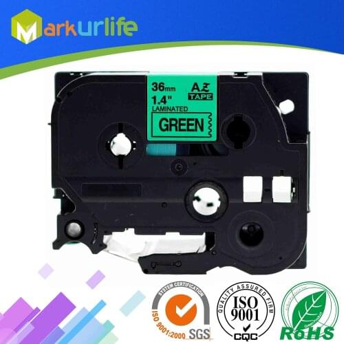 1 PCS/Lot TZE761 tz761 TZe-761 Laminated Label Tape Compatible for Brother P-Touch Printer Black on Green (36mm*8m) Hot Sales