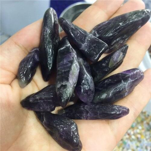 100g Natural Amethyst stone long Larger particles Quartz Crystal Wand Points Healing Gemstone Wand feng shui crystals