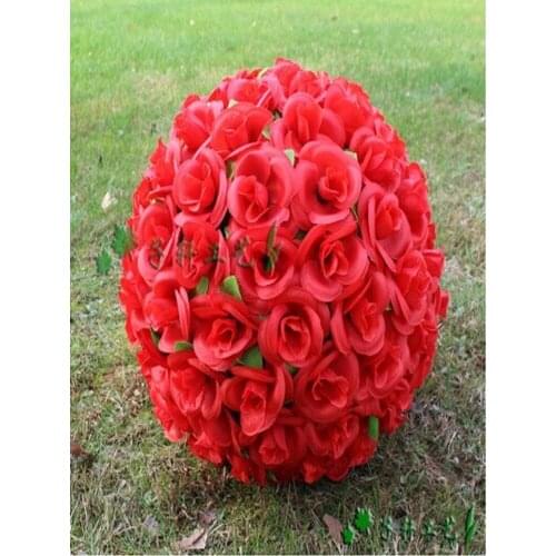 30 CM/12" Artificial Flower Rose Silk Kissing Balls Big Size Flowers Ball For Christmas Ornaments Wedding Party Decoration New