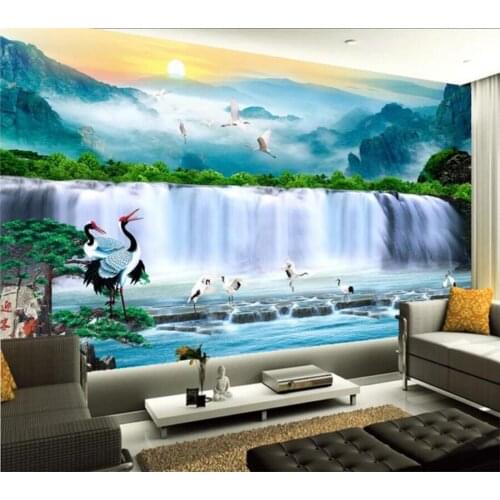 Beibehang Custom wallpaper 3d Photo Murals Chinese style Water Finance Scenery Landscape TV murals papel de parede 3d Wallpaper