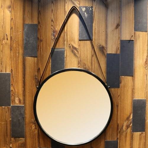 Antique round Mirror Wall Hanging Simple Dressing Table Decorative Mirror Retro Bathroom Toilet Bathroom Mirror