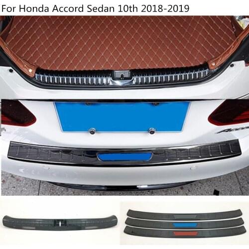Car Inside Inner Rear Bumper Trim Plate Outside Protect Frame Trunk Pedal 1pcs For Honda Accord Sedan 10th 2018 2019 2020 2021