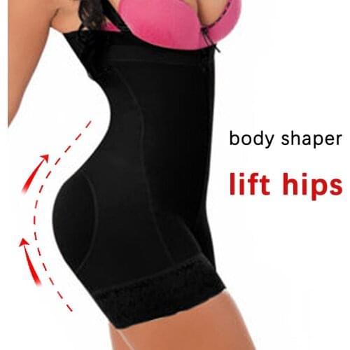 Women Sexy Lace Bodysuit Breasted Playsuit Slimming Tummy Control Hip Lift Zipper Shapewear Underbust Corset Push Up Body Shaper