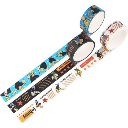 G1150 15mmx5m Cute Cartoon Man Washi Paper Tape Handmade DIY Paper Tape Album Decoration
