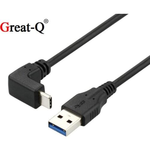 Great-Q USB 3.0 Type-A Male to USB3.1 Type-C Male Up/Down Angle USB Data Sync & Charge Cable type c Cord Connector adapter