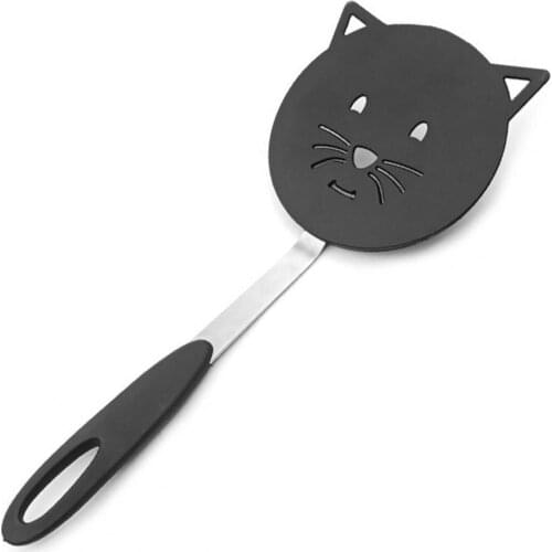 Cats Frying Spatula Heat Resistant Non-stick Stainless Steel Nylon Anti-slip Multifunctional Wok Spatula for Cooking