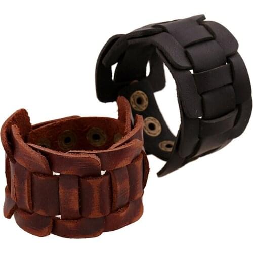 Lover Wrap Bracelet Charm Genuine Leather Brown Black Punk Bracelets For Men Women New Arrival