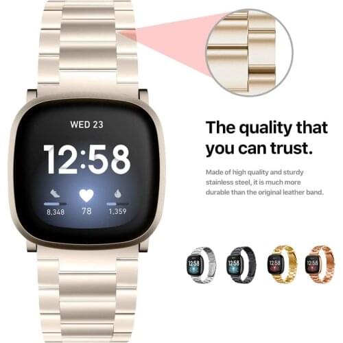 Metal Strap For Fitbit Versa 3 Smart Band Replacement Bracelet Stainless Steel Watchband For Fitbit Sense Wristband Accessories