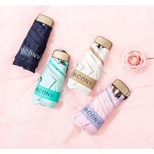 Mini Sun Umbrella Womens Pocket Rain Umbrella Dual-use Folding Sunshade Ultra-light and Compact 5 Folding Umbrella