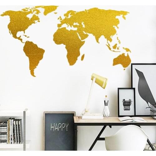 Minimalist Land Plate of Seven Continents Wall Stickers Living Room Sofa Backdrop Wall Decoration Creative Room Decor Mural
