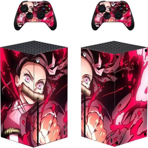 Demon Slayer Skin Sticker Decal Cover for Xbox Series X Console and 2 Controllers Xbox Series X Skin Sticker Vinyl