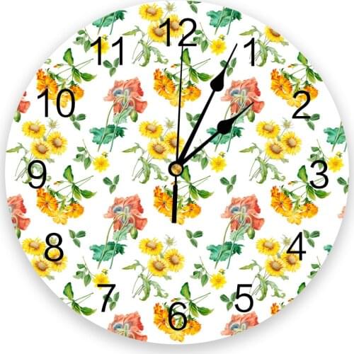 Sunflower Daisy Flower Creative Wall Clock For Home Office Decoration Living Room Bedroom Kids Room Hanging Watch