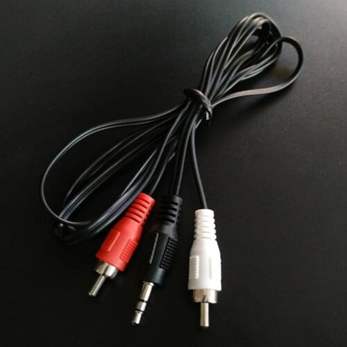 1.2m New 3.9Ft 3.5mm Plug Jack To Dual 2 RCA Male Cable Stereo PC Audio Splitter Aux To 2 RCA Audio Cables