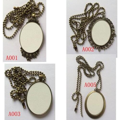 Necklaces pendants for sublimation retro vintage necklace pendant for thermal transfer printing mix styles blank consumables