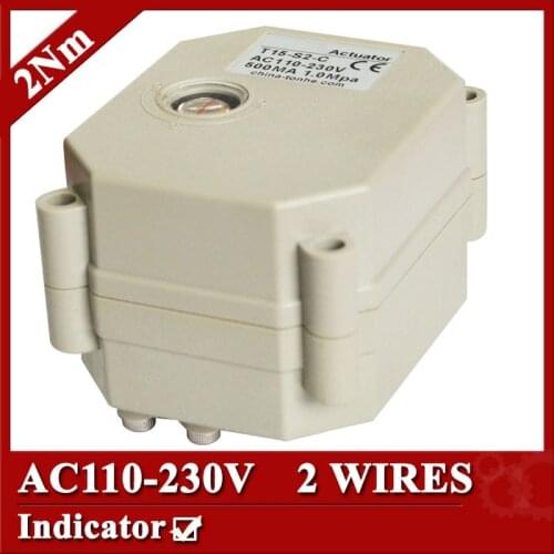 AC110-230V valve actuator, 2 wires(CR202) , 2Nm, with indicator, Normal open/ normal close function